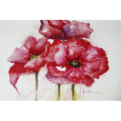 Fuchsia Poppies I by Leticia Herrera - Wrapped Canvas Painting