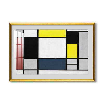 Composition avec jaune, rouge, noir, jaune et gris, 1921 - Piet Mondrian - Reproduction encadrée sur mesure