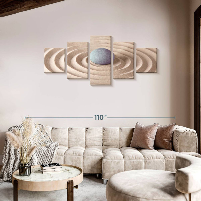 Anneaux de sable zen, H 36 po x l 80 po