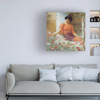«Summer Flowers John William Godward on Canvas» par John William Godward, reproduction