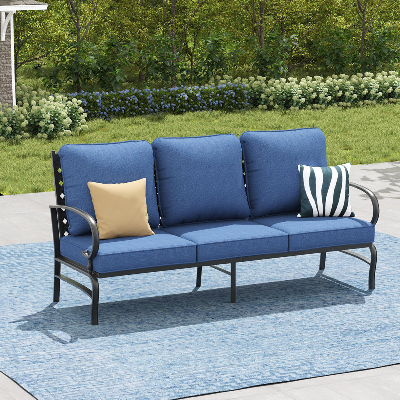Bular 71.8" Outdoor Patio Sofa, Navy