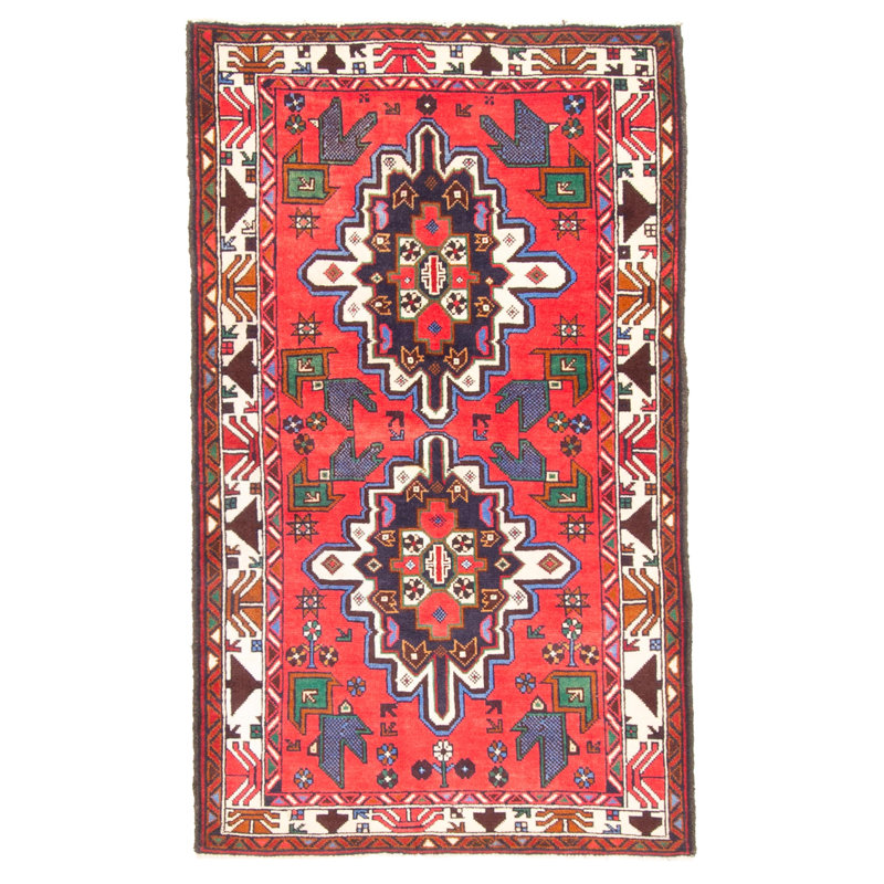 Tapis rouge Teimani 2 pi 9 po x 4 pi 8 po