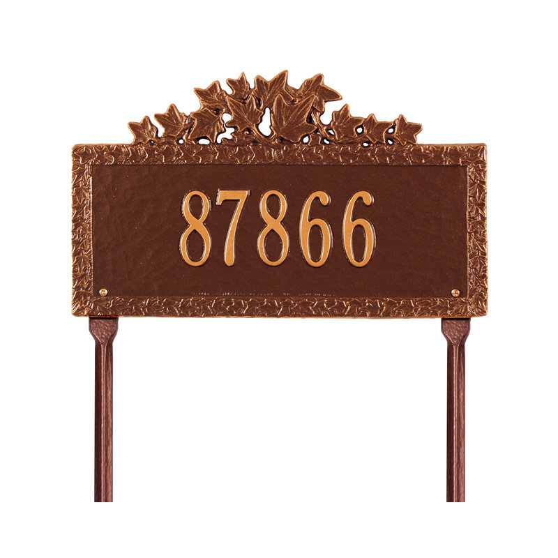Plaque d'adresse sur 1 ligne Ivy, Cuivre antique, Oui