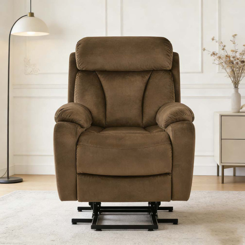 Fauteuil inclinable électrique Power Lift, Velours, Brun