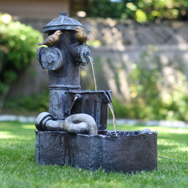 Harrouda Weather Resistant Floor Fountain with Light