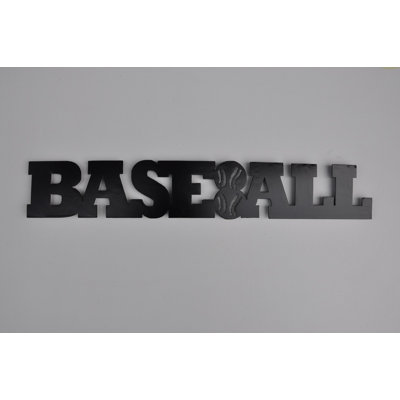 Décoration murale en métal de baseball word