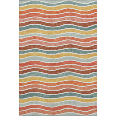 Premium Machine Washable Mayfield AMF2333 Stripes Rug