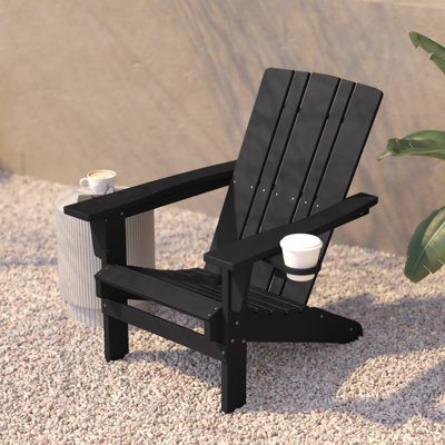 Barnason Commercial Grade All-Weather Adirondack Chair with Swiveling Cupholder by Rosecliff Heights