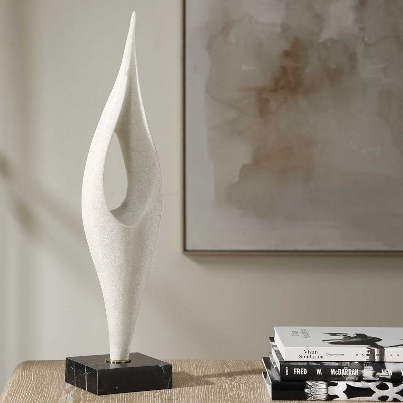 Uttermost Fluid Drop White Stone Sculpture