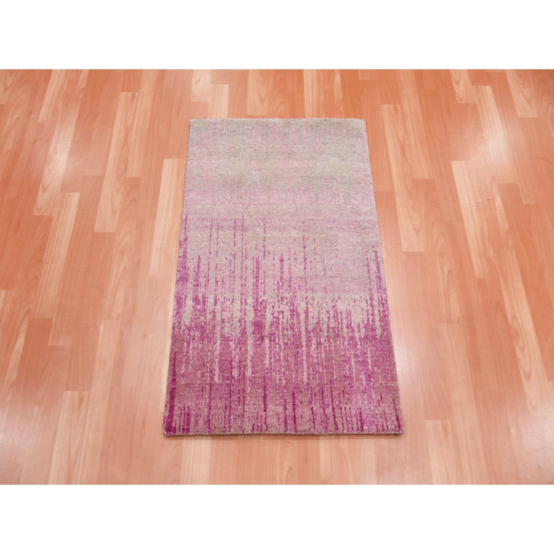 Tapis oriental rose en laine naturel noué à la main 2 pi x 3 pi 2 po BA57F20892034253A092EF2AC89DFF98