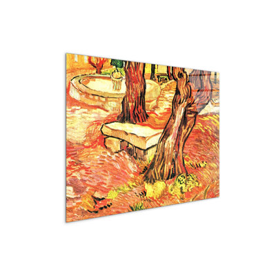Stone bench in the garden of the hospital of Saint-Paul by Van Gogh Vincent 57cm H X 76cm W CrystalArt Material Acrylic Glass Effect, Frameless Panel Lightweight Ready to Hang