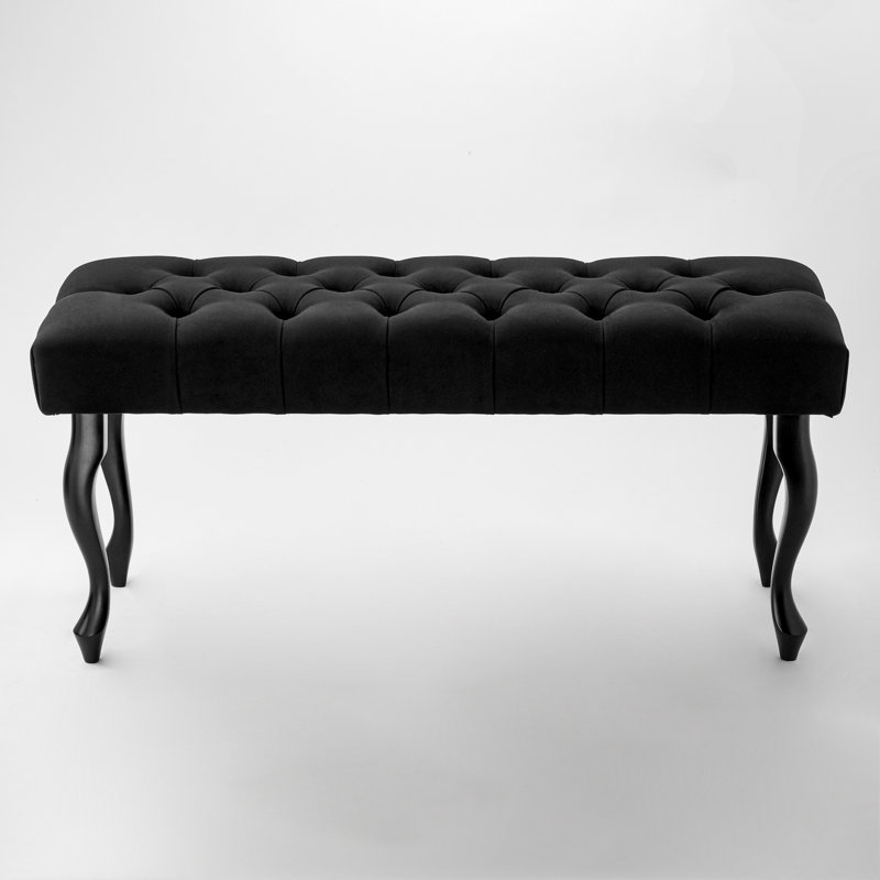 Migrati 100% Polyester Upholstered Bench, Black