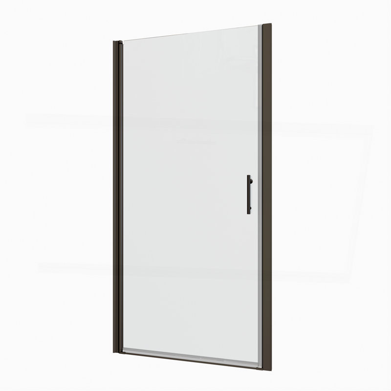 36 à 37 3/8 po à ajustement, porte de douche pivotante universelle, Noir mat