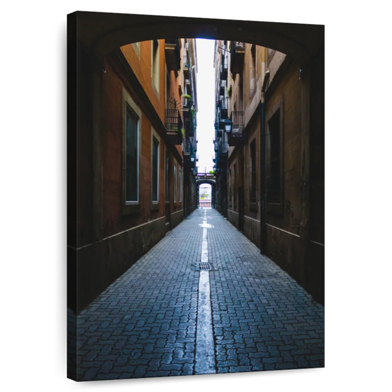 Rue Sirci gothique de Barcelone, H 30 po x l 20 po