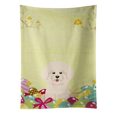 Chiffons rectangulaire bichon bichon frisé pâques œufs