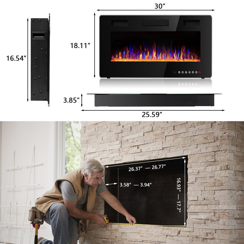 Aishe Metal Electric Wall Mounted, 18.11" H x 30" W x 3.86" D