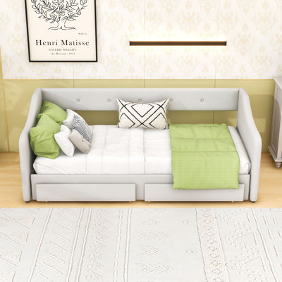 Twin XL Two Drawers Upholstered Daybed