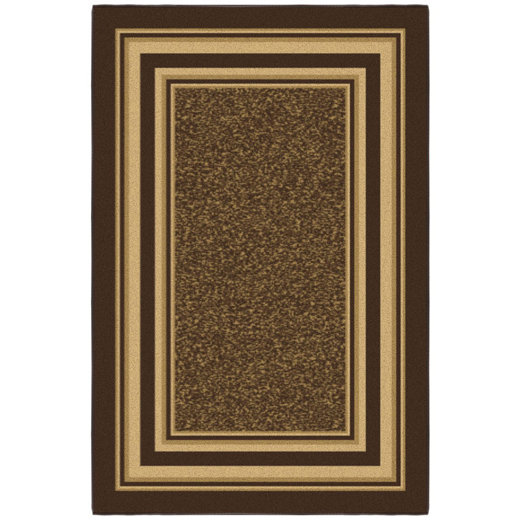 Non-Slip Bordered Area Rug For Living Room, Hallway, Entryway Rug