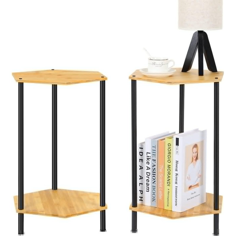 Ensemble de tables de bout 21,85 po Lekenya, Brun