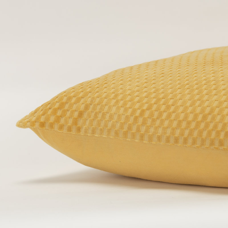 Zoya Textured Cotton Throw Pillow, Yellow