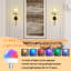 Ensemble de 2 appliques murales dorées, ampoules rechargeables amovibles avec batterie intégrée de 2000 mAh, 9 lumières DEL à intensité variable avec télécommande