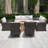 8-Person Outdoor Seating Set With Round Firepit Table