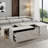 Rectangular Sliding Top Coffee Table With 2 Drawers And 2 Hidden Storage Compartments