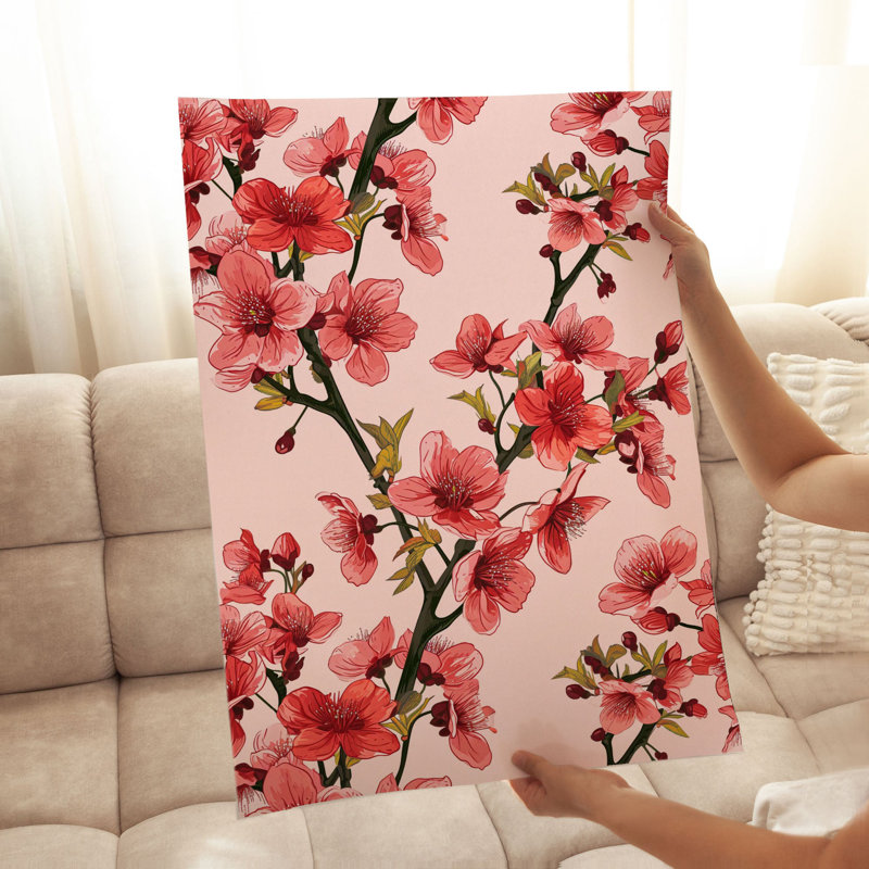 Art floral japonais, fleurs de cerisier japonaises, H 20 po x l 16 po