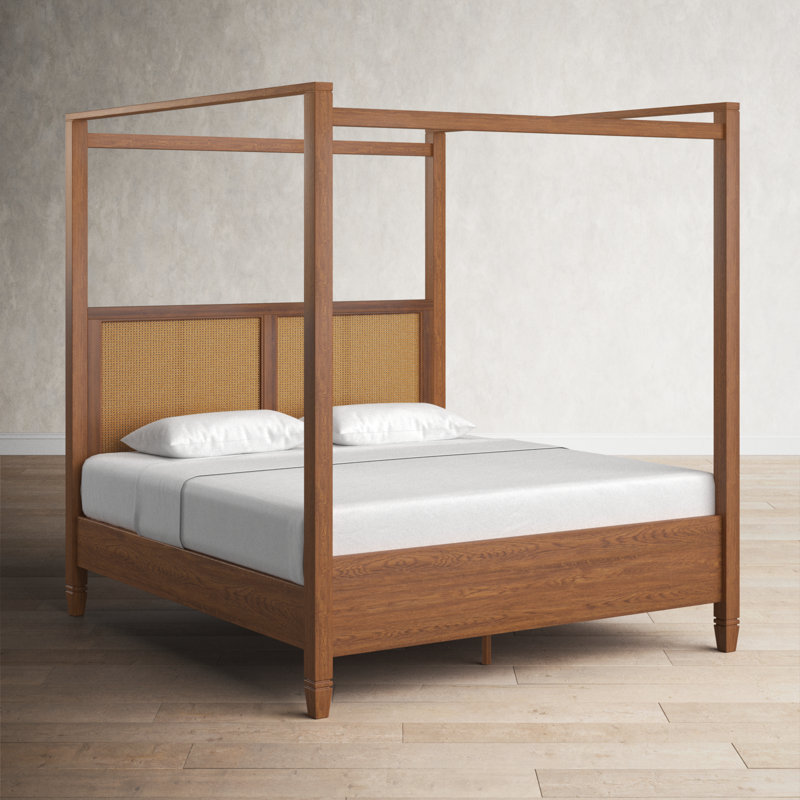 Lakemore Cane Canopy Bed | Stylish Platform Bed