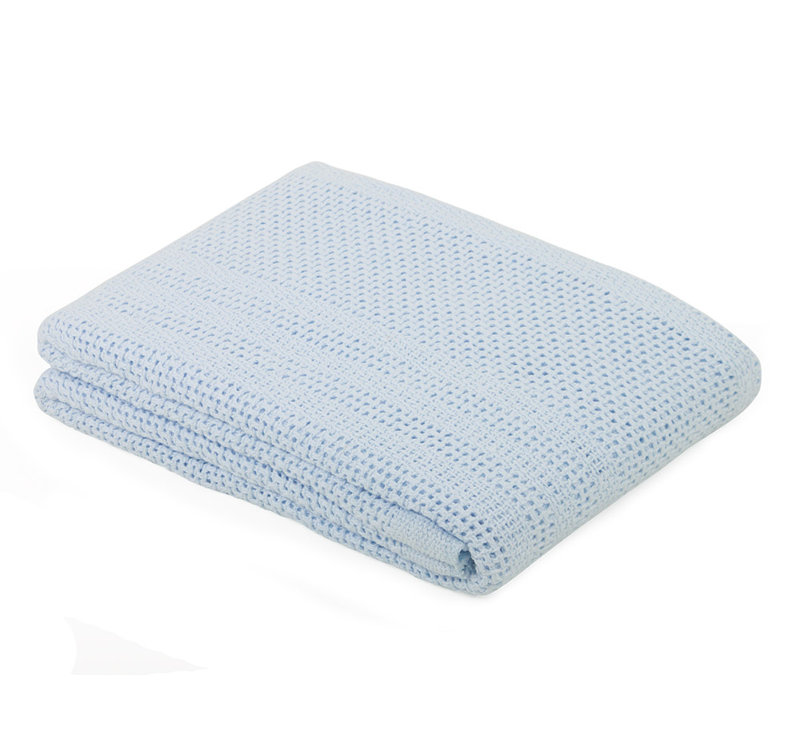 Brunson Cotton Stroller Blanket, Blue