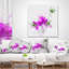 Purple Flower Sketch with Stem - Floral Printed Throw Pillow