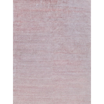 Plush Viscose/ Wool Area Rug in Pink