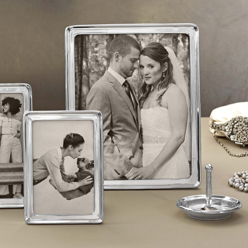 Silver Metal Beveled Picture Frame, 8" x 10"