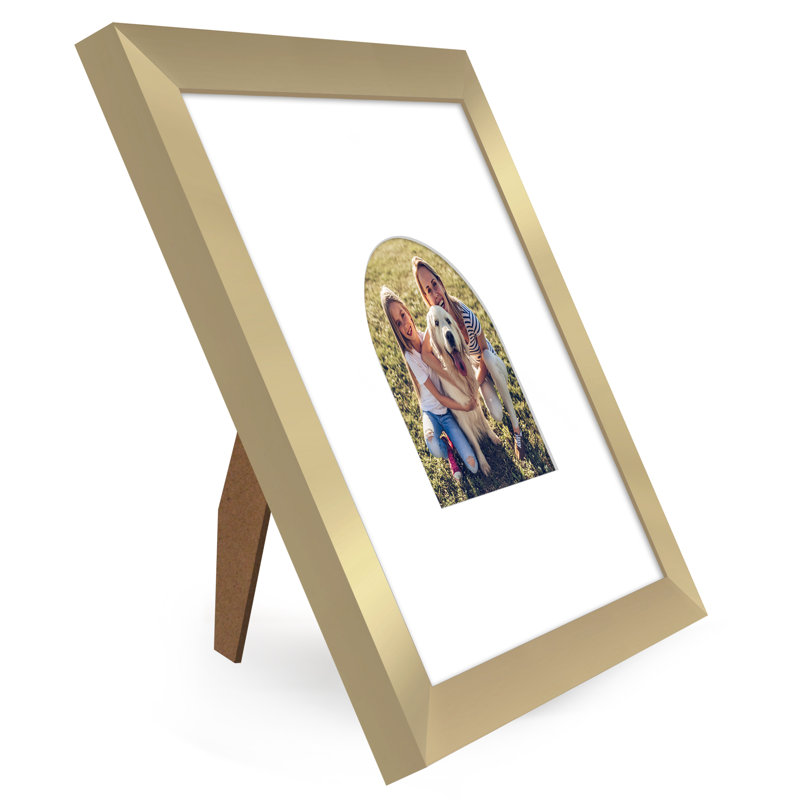 Cadre photo avec tapis en forme d'arche - Idéal pour toute pièce, salon, dortoir, Gold, 8 po x 8 po