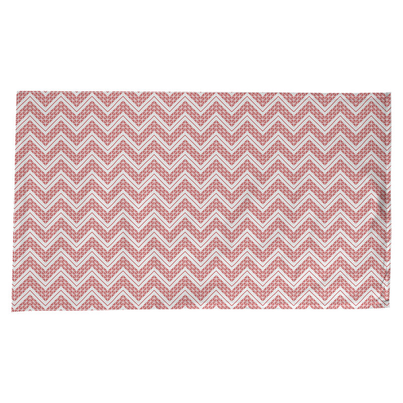 Nappe à chevrons à la main classic Stephenie, Rouge clair / blanc