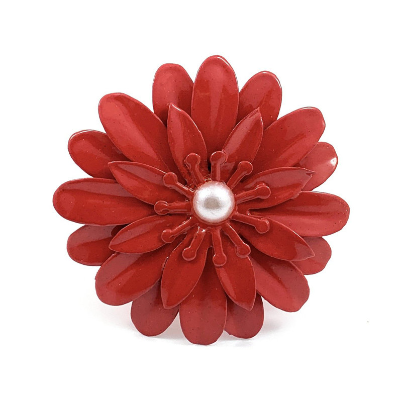 Rond de serviette fleur, Rouge, 12