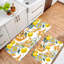 Tapis de cuisine jaune, orange, baroque et citron, 2 pièces, pour la cuisine et le vestibule