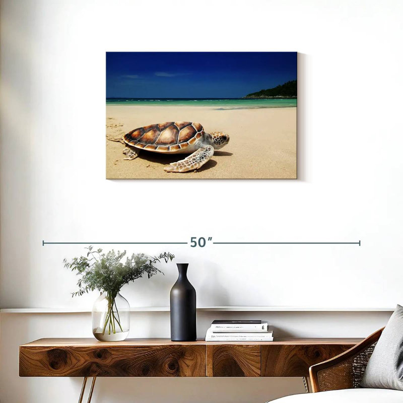 Brampt Turtle On Beach, 20" H x 30" W