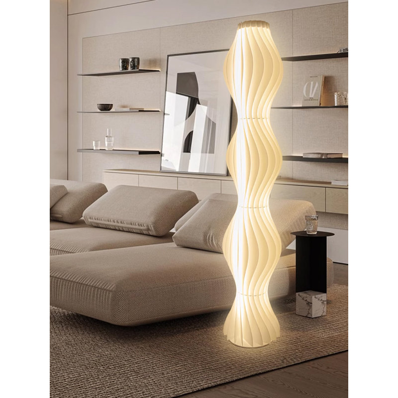 Lampe sur pied en fer et en acrylique de style rétro