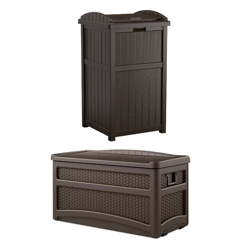 Suncast 46'' W 73 Gallons Water Resistant Resin Lockable Deck Box in Brown