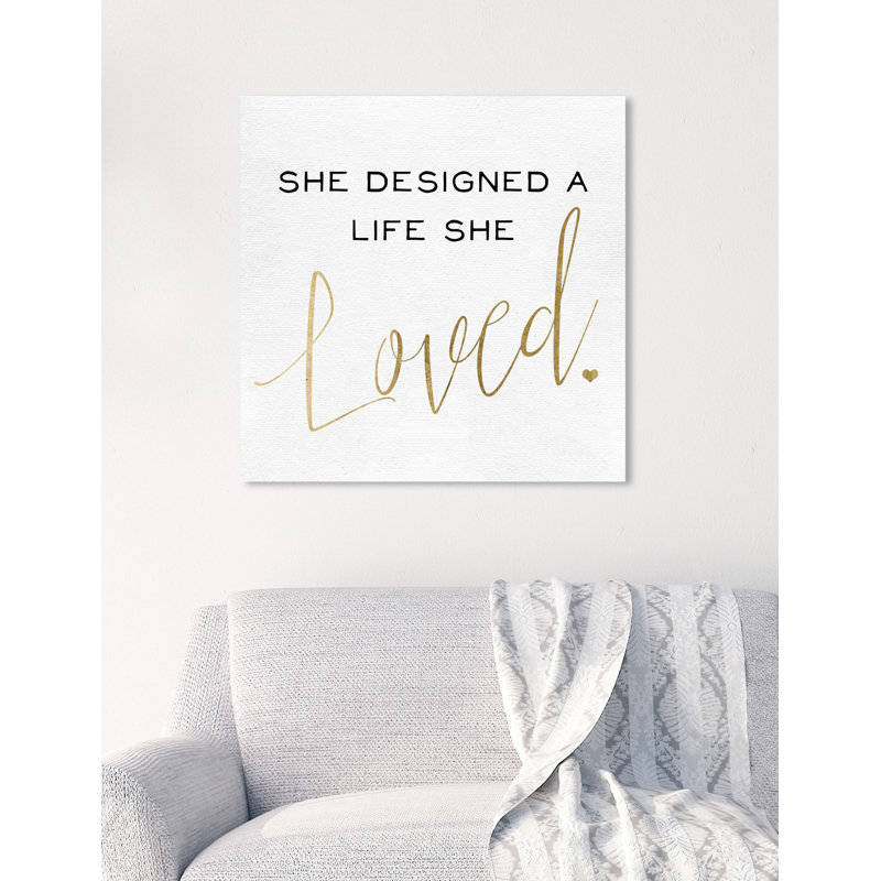 «She Designs Gold» par Oliver Gal, reproduction d'art textuel sur toile, H 20 po x l 20 po x P 1,5 po