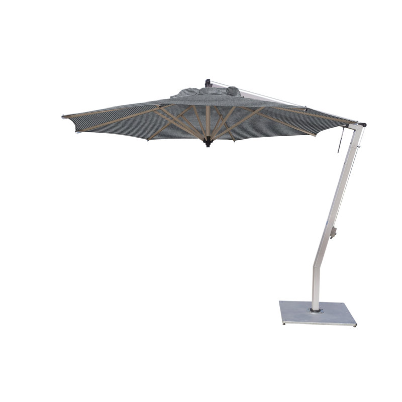 Picollo 10.5' Round Cantilever Umbrella, Double Stack Metal Plate, Mineral Blue