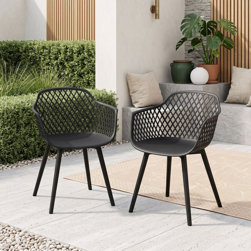 Ensemble de chaises de jardin à motif de losanges