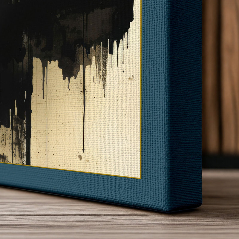 Urban Verticals Industrial - Wrapped Canvas, 18x12 - 45.7 x 30.5 cm, Teal Border