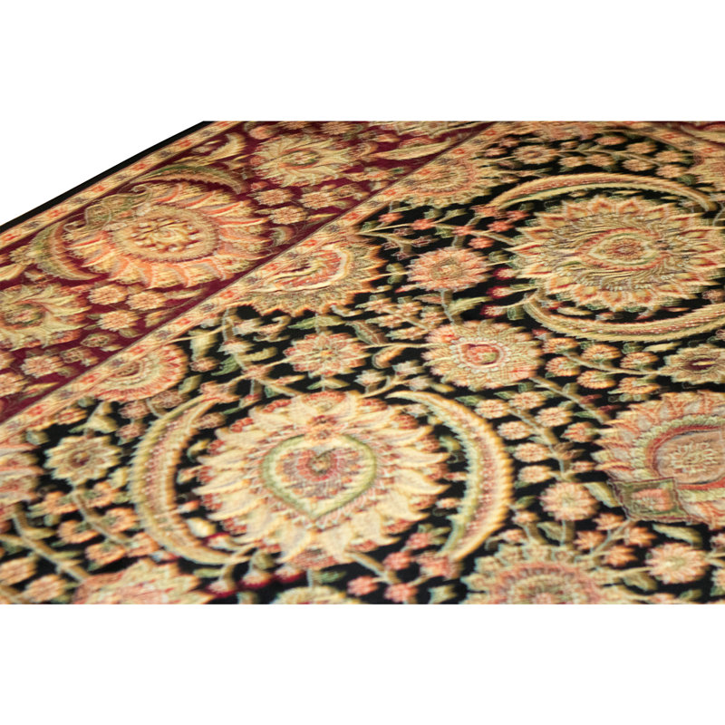Tapis rectangulaire en laine noué à la main