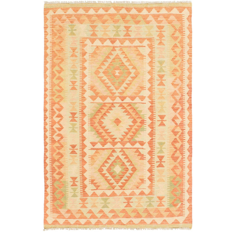 Tapis intérieur de la laine 3 pi 2 po x 5 pi "one-of-kind" à la main noué la new age Elland