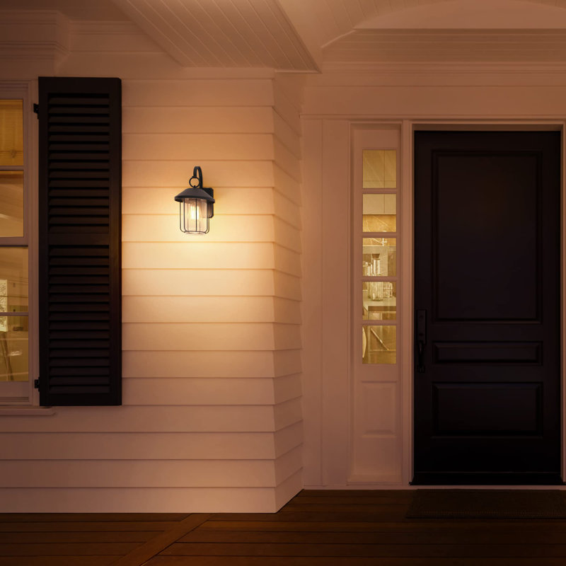 Lakefront Outdoor Sconce Light - Decorative LED Exterior Light Fixture For Deck, Porch And Patio Lights - Matte Black, LED Bulb Included