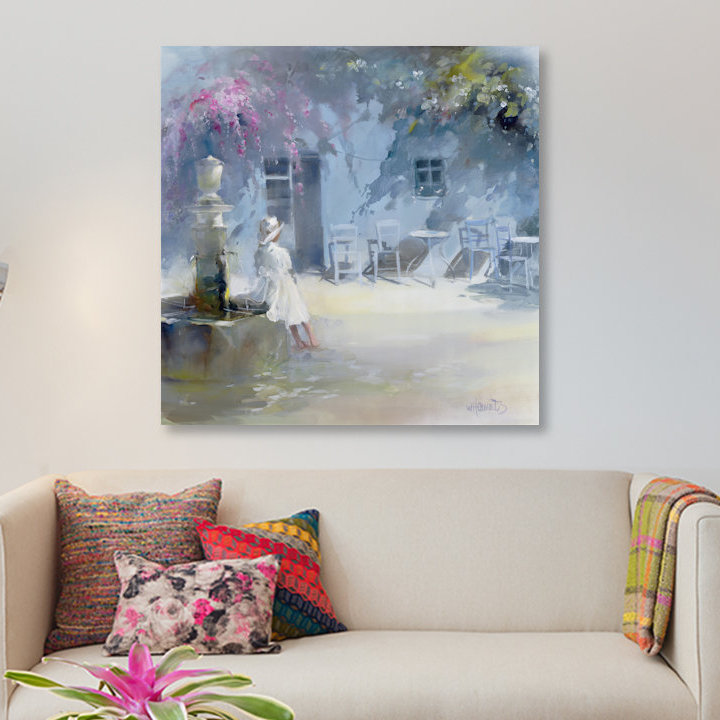 « idyllic blue », impression sur toile, H 37 po x l 37 po x P 1,5 po, Pas de tapis, Toile tendue