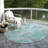 Machine Washable Indoor/Outdoor Xhevrie Teal Rug-1771687322