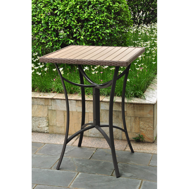 Brade Square Metal Outdoor Dining Table , 32'' in. W 32'' in. D, Antique Brown